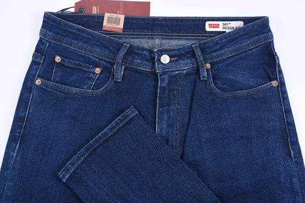 Pantalons Homme 100 % Coton Jean Lvs Coupe Normal Ref-LV34431 ( Bleu foncé )