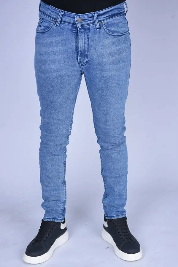 Jeans 95% Coton jeans Slim Fit extensible Ref-SF66520 ( Bleu clair)