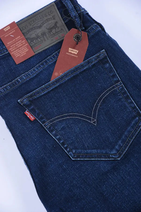 Pantalons Homme 100 % Coton Jean Lvs Coupe Normal Ref-LV34431 ( Bleu foncé )