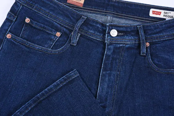 Pantalons Homme 100 % Coton Jean Lvs Coupe Normal Ref-LV34431 ( Bleu foncé )